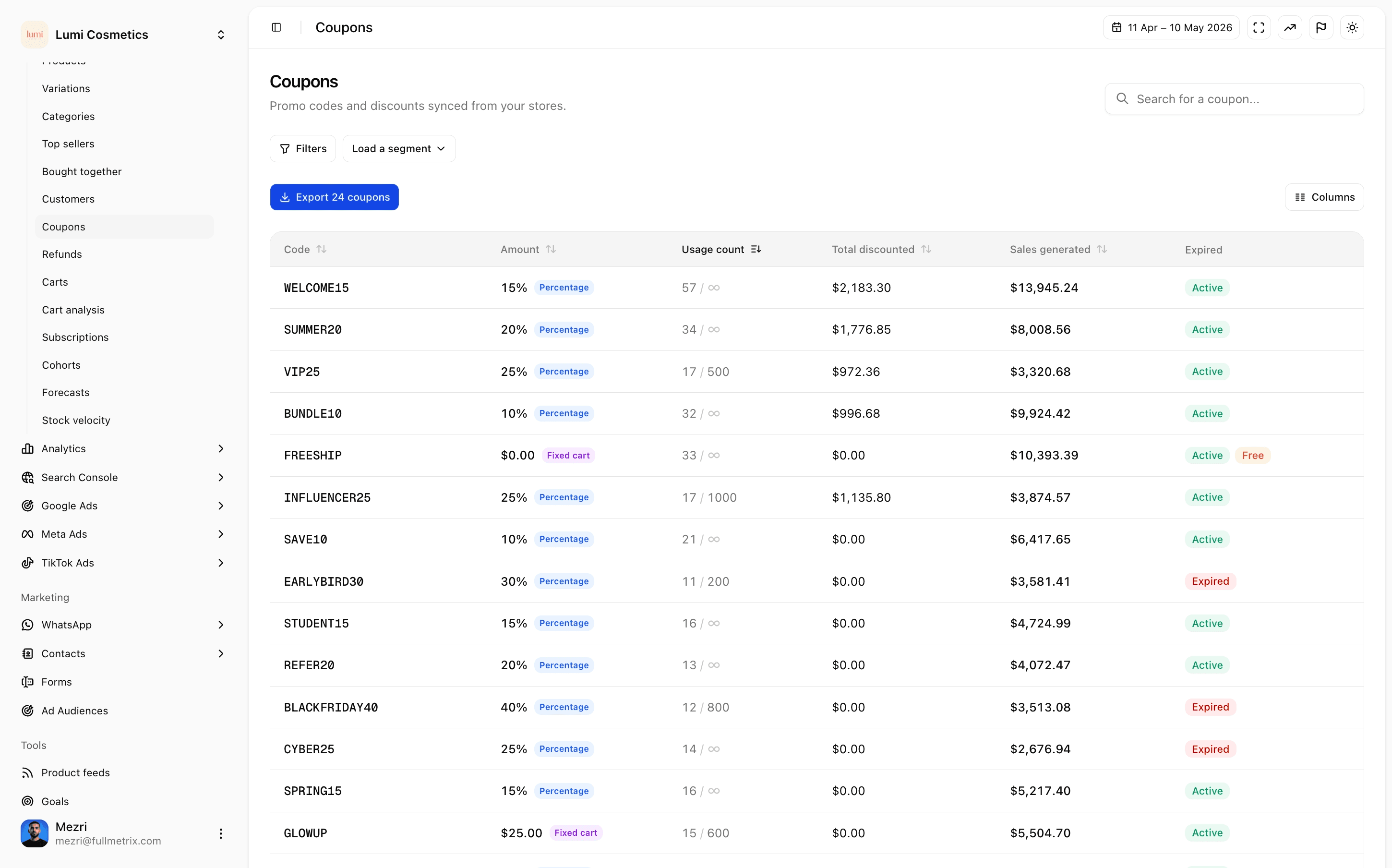 Coupon tracking