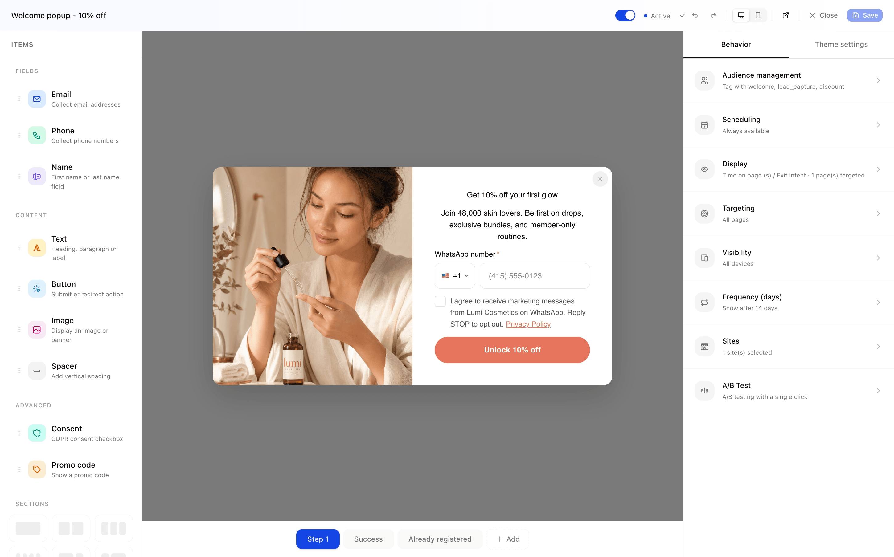 Forms for e-commerce: lead capture, back in stock, promo codes