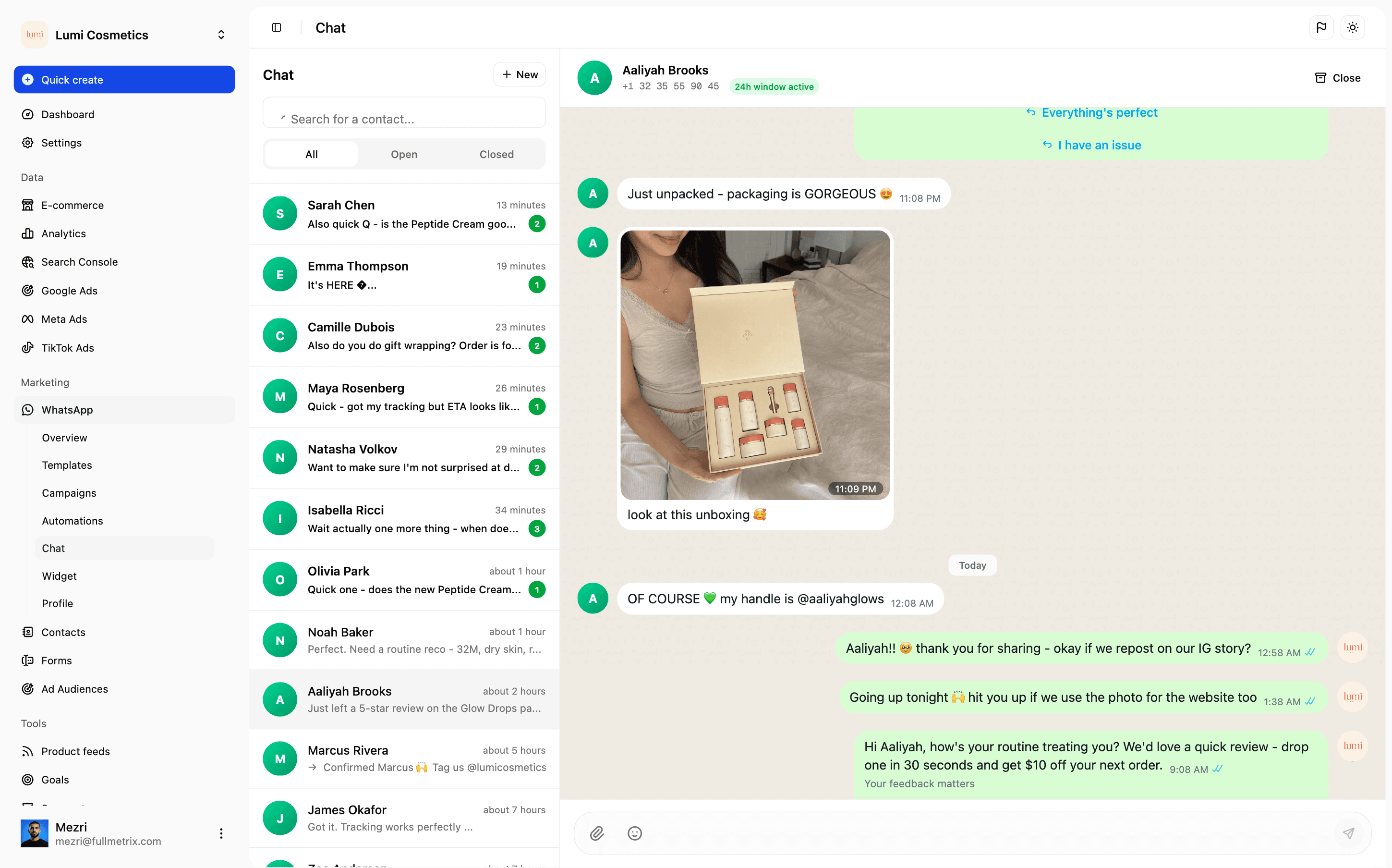 Ping customers 7 to 14 days after delivery and collect photos.